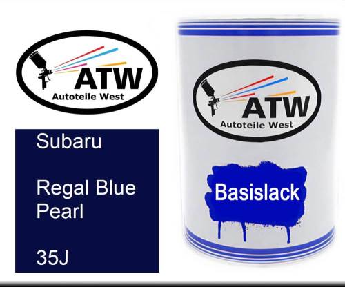 Subaru, Regal Blue Pearl, 35J: 500ml Lackdose, von ATW Autoteile West.